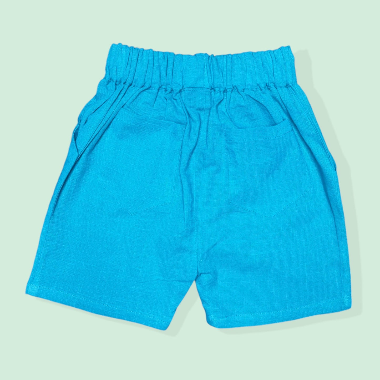 Soft Teal Cotton Shorts