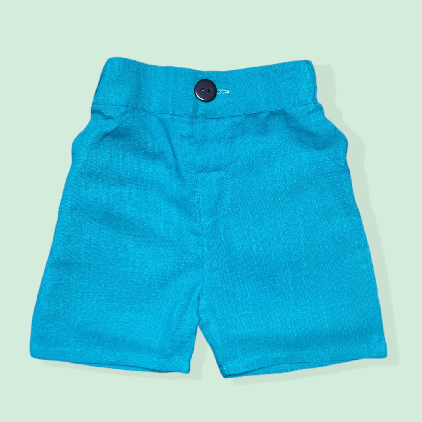Soft Teal Cotton Shorts