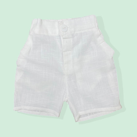 Soft White Cotton Shorts