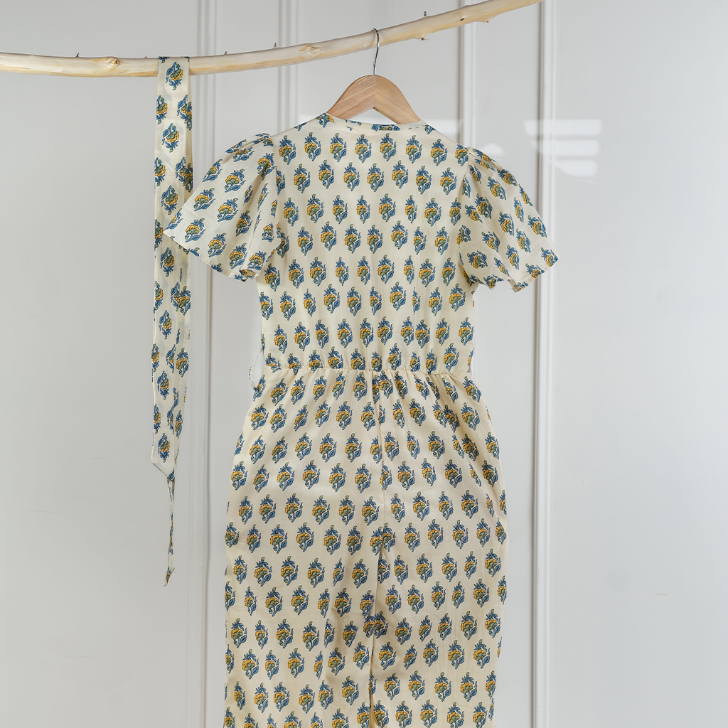 Cream Blossom Romper