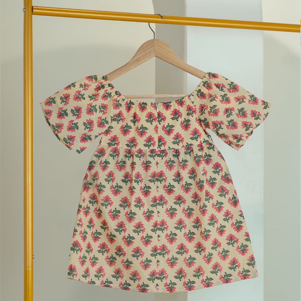 Autumn Bloom Puff Dress